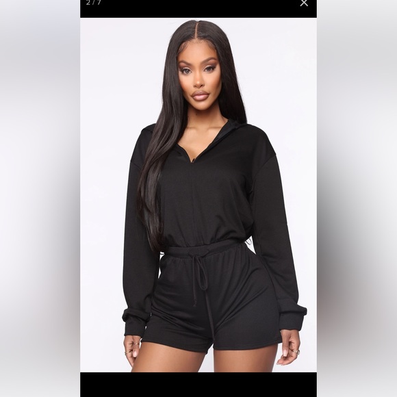 Fashion Nova Chicago Comfy Romper - Black - Picture 2 of 3